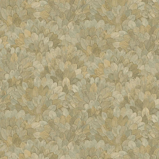 Papier peint Feijoa Casamance, motif feuillage texturé, vert