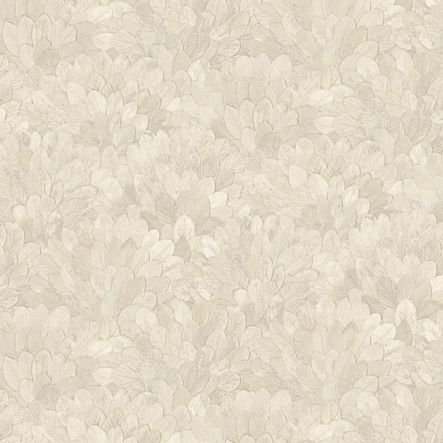 Papier peint Feijoa Casamance, motif feuillage texturé, blanc