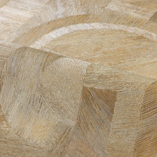 Zoom, papier peint Intarsia Casamance, inspiration marqueterie naturelle