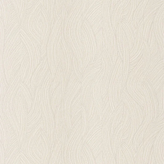 Papier peint Jassine Casamance, texture ondulante et reflets subtils, blanc
