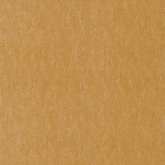 Papier peint Keramos Casamance, effet argile sculptée et reflets dorés, jaune