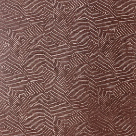 Papier peint Lore Casamance, effet végétal doré et texturé, rouge