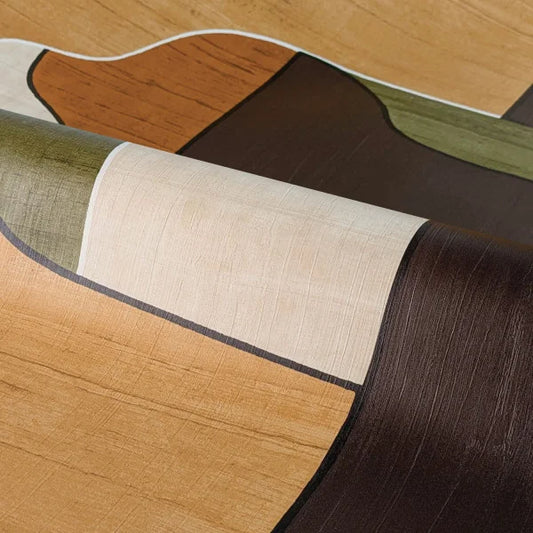 Zoom, papier peint Modernismo Casamance, design géométrique et bois stylisé
