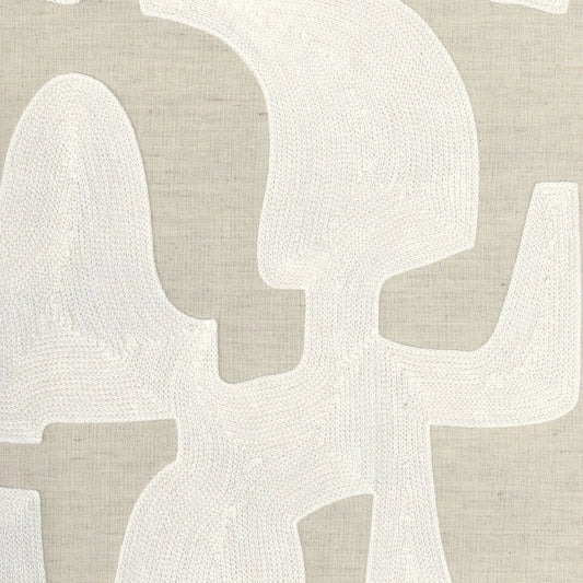Revêtement mural Monodie Casamance, motifs brodés et contrastes doux, blanc