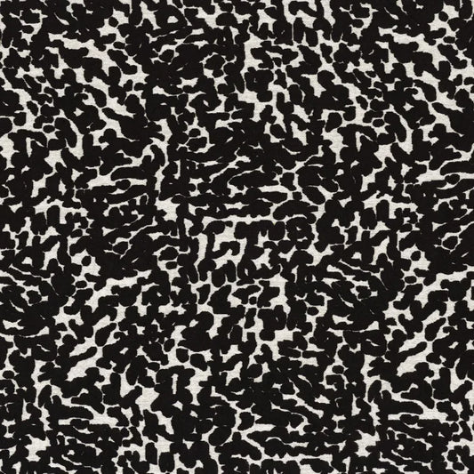 Tissu Ocema Casamance, velours double face motif félin, noir