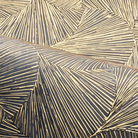 Zoom, papier peint Songket Casamance, effet brocart aux reflets dorés